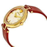 Versace Crystal Gleam White Dial Red Leather Strap Watch For Women - VAN040016 Buy Now By Versace