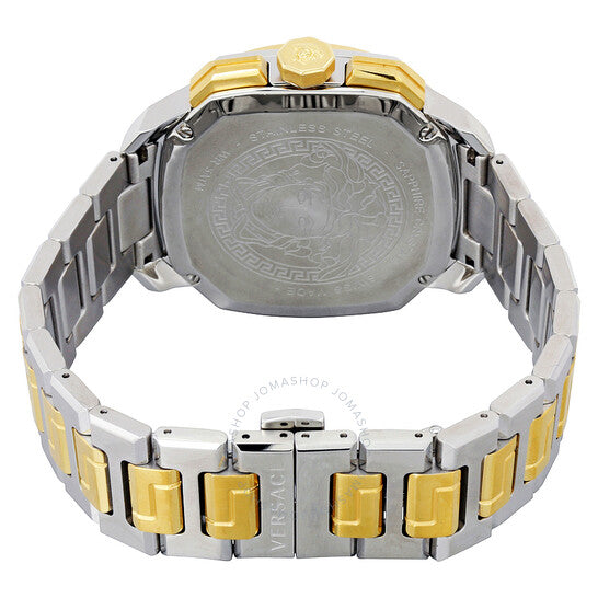Versace Dylos Chronograph Black Dial Two Tone Steel Strap Watch for Men - VQC100016 Buy Now By Versace