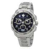 Versace Dylos Chronograph Blue Dial Silver Steel Strap Watch for Men - VQC090016 Buy Now By Versace