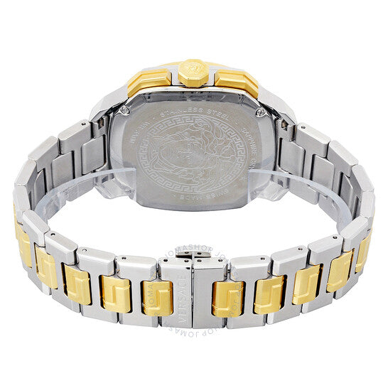 Versace Dylos Chronograph Silver Dial Two Tone Steel Strap Watch for Men - VQC030015 Buy Now By Versace