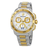 Versace Dylos Chronograph Silver Dial Two Tone Steel Strap Watch for Men - VQC030015 Buy Now By Versace