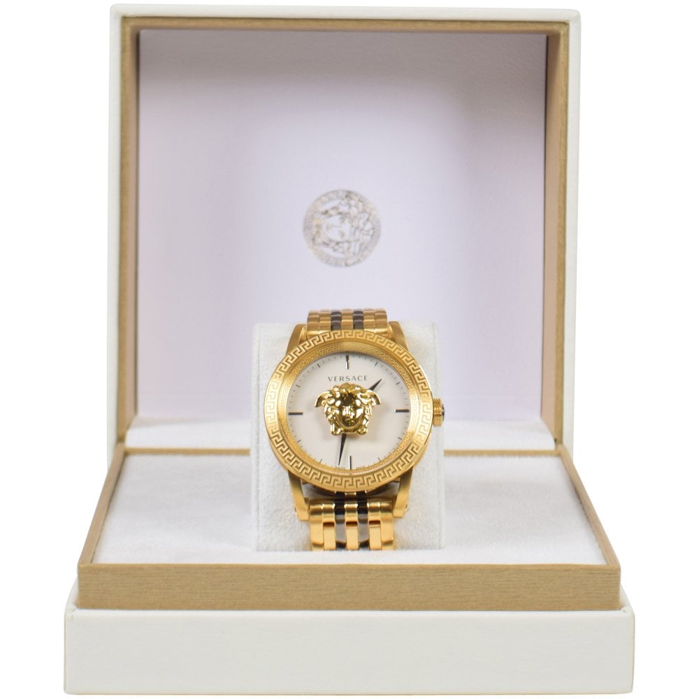 Versace Palazzo Empire White Dial Two Tone Steel Strap Watch for Men - VERD00418 Buy Now By Versace