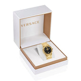Versace Greca Moonphase Quartz Black Dial Gold Steel Strap Watch for Men - VE7G00323 Buy Now By Versace