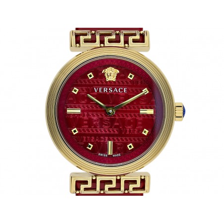 Versace Greca Meander Red Dial Red Leather Strap Watch for Women - VELW00320 Buy Now By Versace