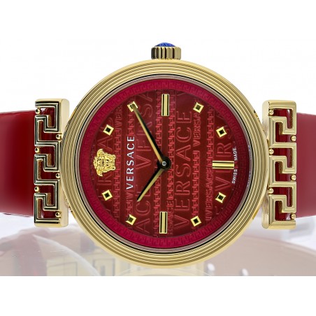 Versace Greca Meander Red Dial Red Leather Strap Watch for Women - VELW00320 Buy Now By Versace