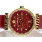 Versace Greca Meander Red Dial Red Leather Strap Watch for Women - VELW00320 Buy Now By Versace