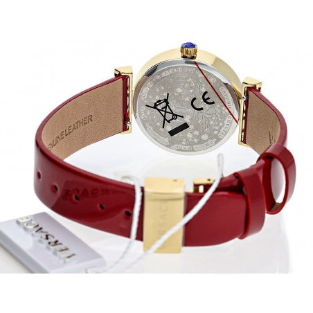 Versace Greca Meander Red Dial Red Leather Strap Watch for Women - VELW00320 Buy Now By Versace