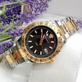 Versace Hellenyium GMT Black Dial Two Tone Steel Strap Watch for Men - V11040015 Buy Now By Versace