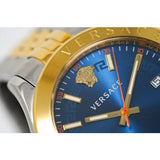 Versace Hellenyium Quartz Blue Dial Two Tone Steel Strap Watch for Men - VEVK00520 Buy Now By Versace