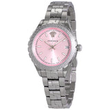 Versace Hellenyium Pink Dial Silver Steel Strap Watch for Women - V12010015 Buy Now By Versace