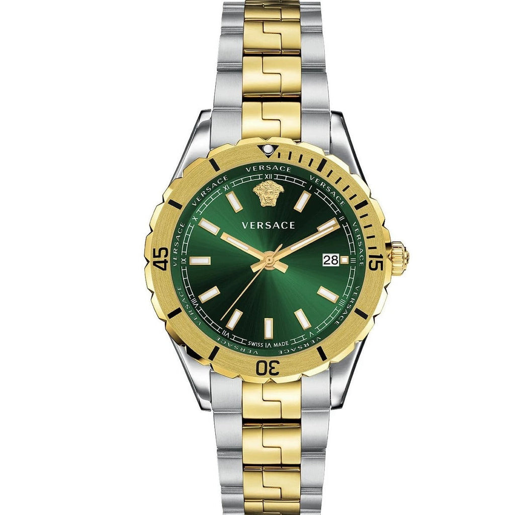 Versace Hellenyium Quartz Green Dial Two Tone Steel Strap Watch For Men - VE3A00720 Buy Now By Versace