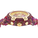 Versace Icon Active Chronograph Quartz Gold Dial Red Leather Strap Watch For Men - VEZ701222 Buy Now By Versace