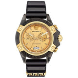 Versace Icon Active Chrono Gold Dial Black Silicone Strap Unisex Watch - VEZ701623 Buy Now By Versace