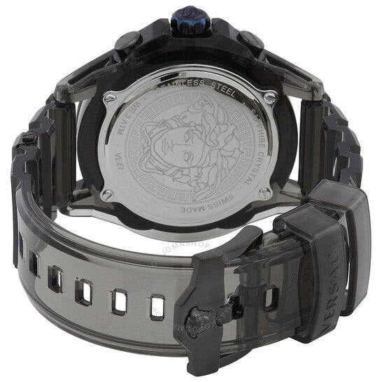 Versace icon Active Chronograph Black Dial Black Silicone Strap Watch For Men - VEZ700622 Buy Now By Versace