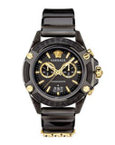 Versace Icon Active Chronograph Black Dial Black Steel Strap Watch for Men - VEZ700421 Buy Now By Versace