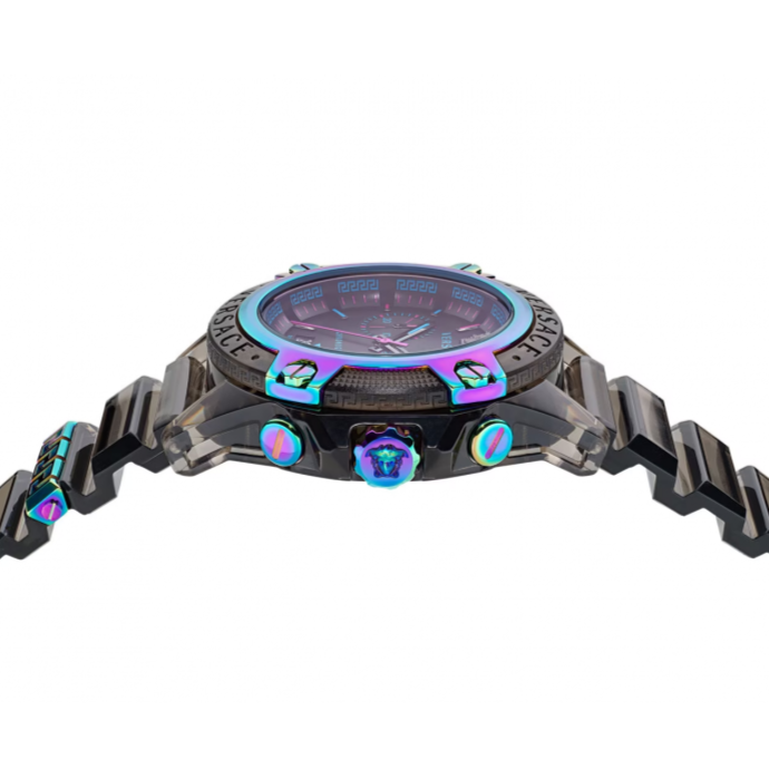 Versace Icon Active Chronograph Quartz Black Dial Black Steel Strap Watch For Men - VEZ701022 Buy Now By Versace