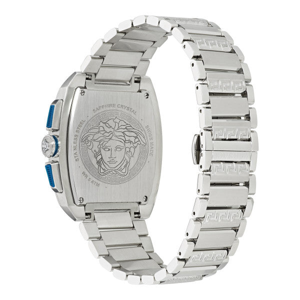 Versace Dominus Chronograph Blue Dial Silver Steel Strap Watch For Men - VE6H00423 Buy Now By Versace