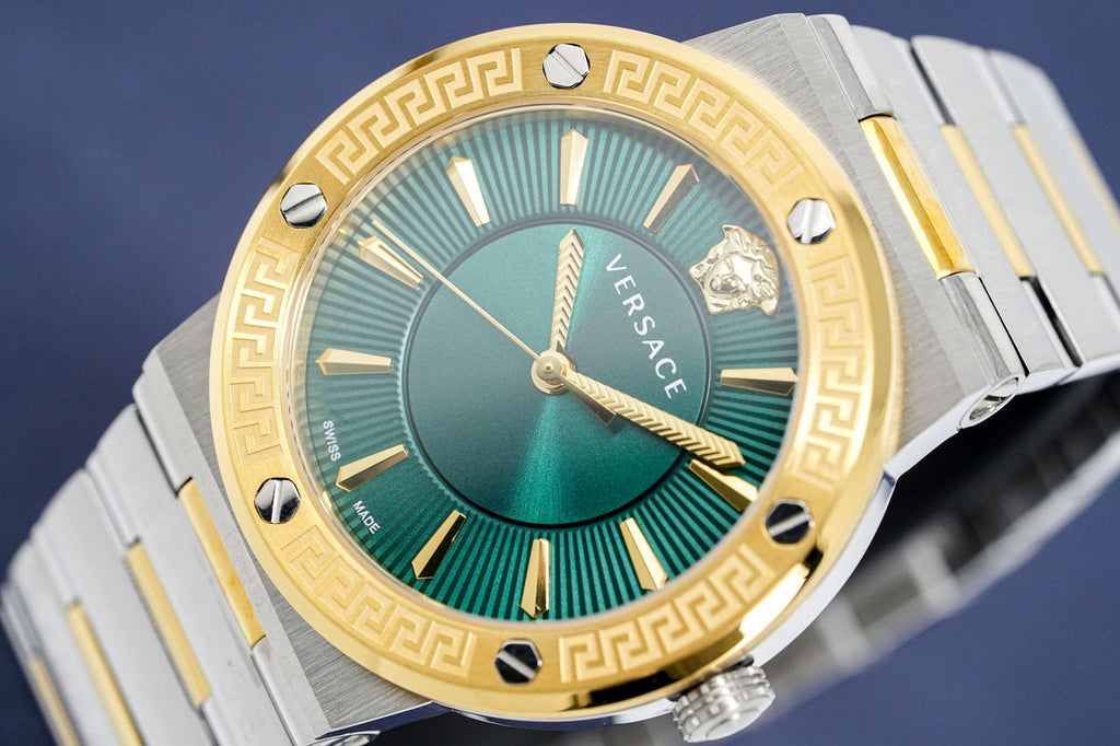 Versace Greca Green Dial Silver Steel Strap Watch for Women - VEVH00720 Buy Now By Versace