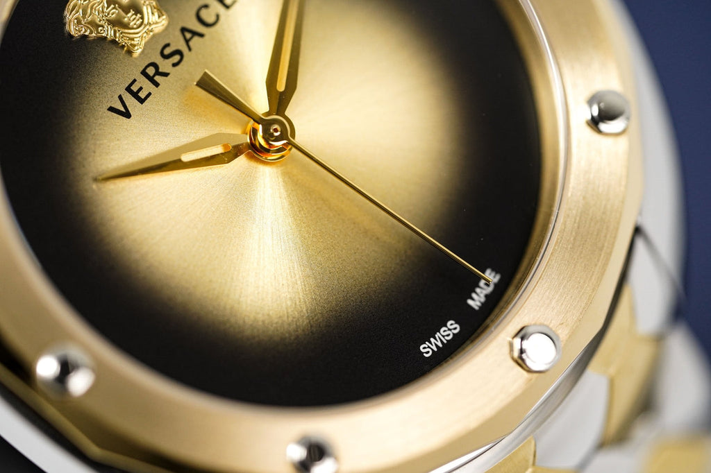 Versace Shadov Quartz Gold Dial Two Tone Steel Strap Watch for Women - VEBM00518 Buy Now By Versace