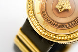 Versace V Metal Icon Gold Dial Brown Strap Watch for Women - VLC130016 Buy Now By Versace