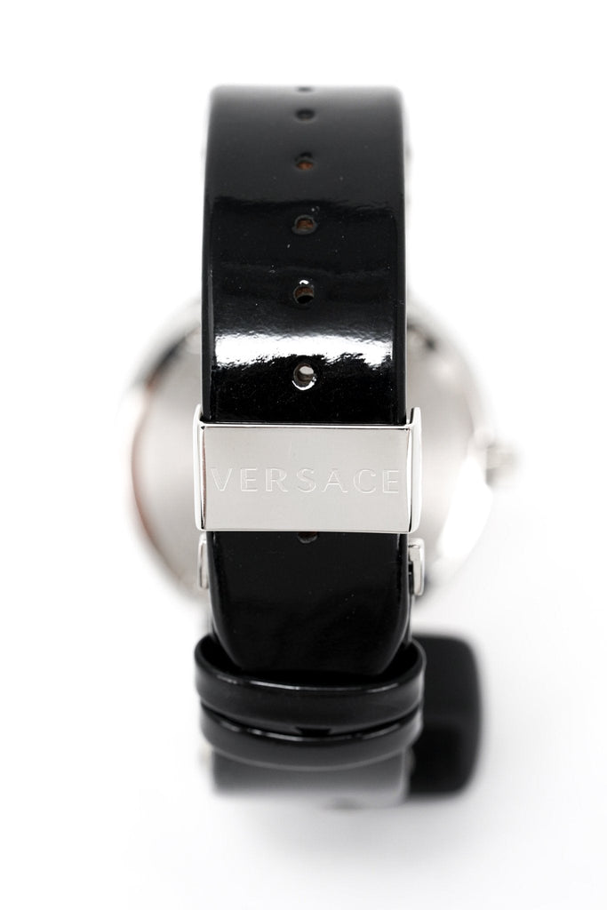 Versace V Metal Icon Silver Dial Black & Silver Strap Watch for Women - VLC010014 Buy Now By Versace