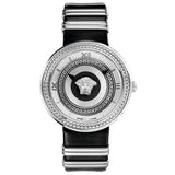 Versace V Metal Icon Silver Dial Black & Silver Strap Watch for Women - VLC010014 Buy Now By Versace