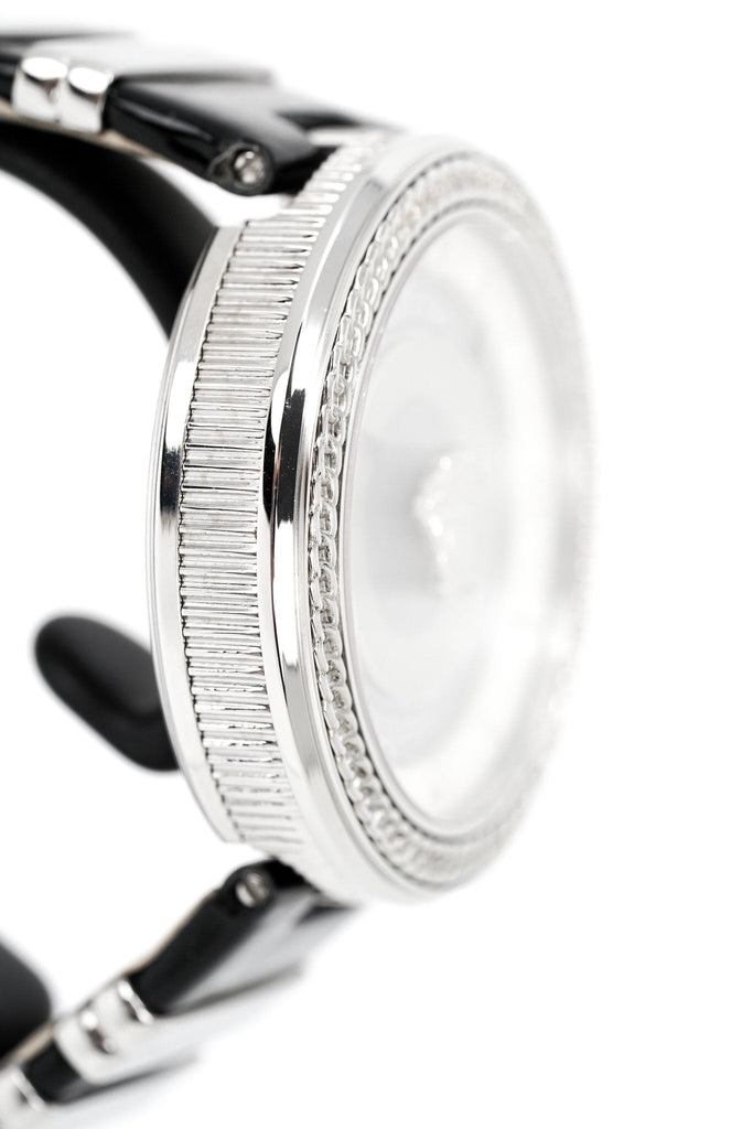 Versace V Metal Icon Silver Dial Black & Silver Strap Watch for Women - VLC010014 Buy Now By Versace