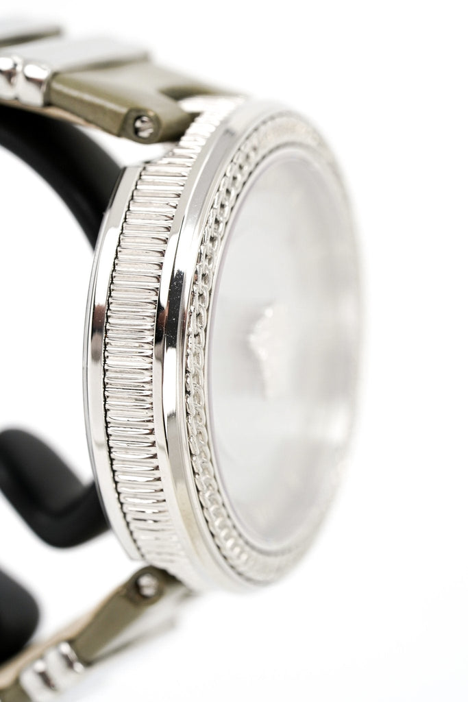 Versace V Metal Icon Silver Dial Silver & Grey Strap Watch for Women - VLC120016 Buy Now By Versace
