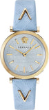Versace V-Twist Blue Dial Blue Leather Strap Watch for Women - VELS00319 Buy Now By Versace