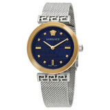 Versace Meander Blue Dial Silver Mesh Bracelet Watch for Women - VELW00520 Buy Now By Versace