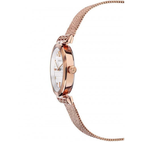 Versace Meander White Dial Rose Gold Mesh Bracelet Watch for Women - VELW00620 Buy Now By Versace