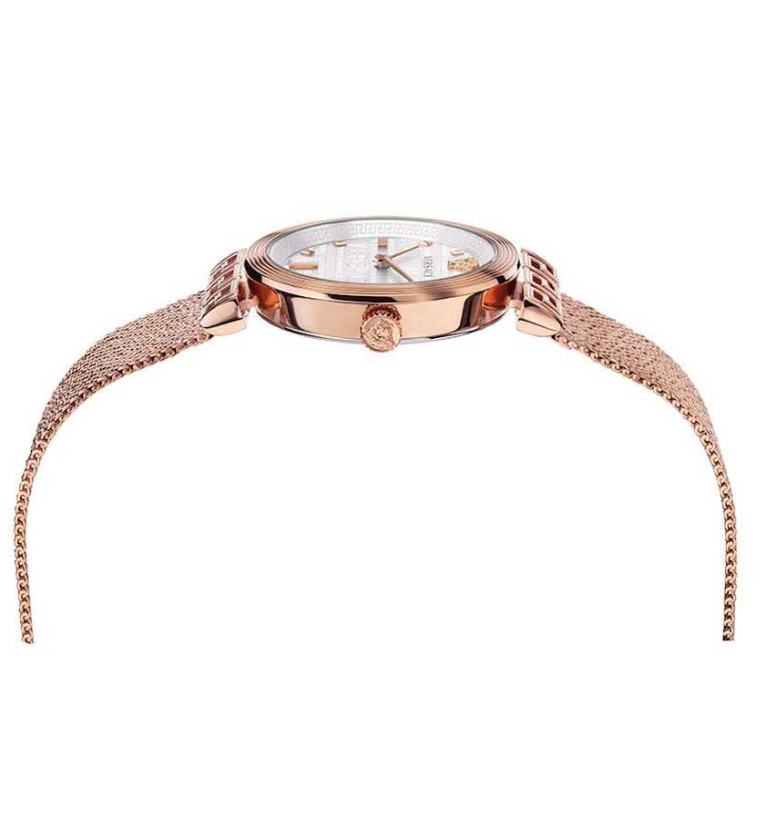 Versace Meander White Dial Rose Gold Mesh Bracelet Watch for Women - VELW00620 Buy Now By Versace