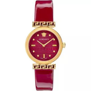 Versace Greca Meander Red Dial Red Leather Strap Watch for Women - VELW00320 Buy Now By Versace