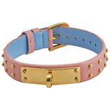 Versace Medusa Lock Icon Quartz Gold Dial Pink & Blue Leather Strap Watch For Women - VEDW00219 Buy Now By Versace