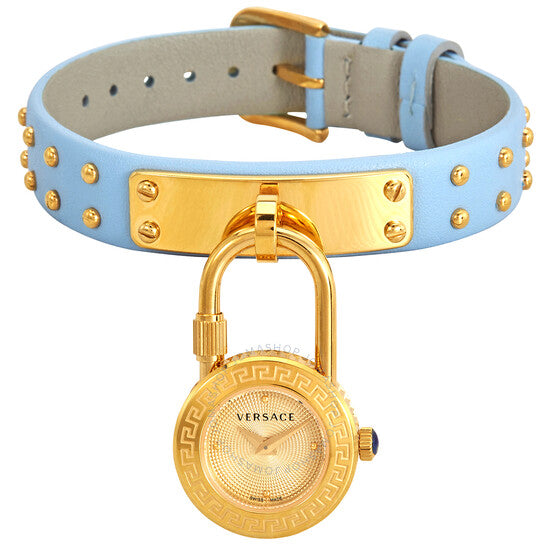 Versace Medusa Lock Icon Quartz White Dial Blue Leather Strap Watch for Women - VEDW00419 Buy Now By Versace