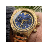 Versace Classic Chronograph Quartz Blue Dial Gold Steel Strap Watch For Men - VEV700619 Buy Now By Versace