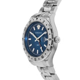 Versace Hellenyium GMT Blue Dial Silver Steel Strap Watch for Men - V11010015 Buy Now By Versace