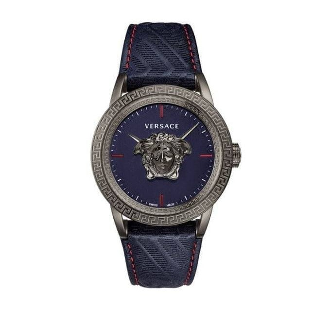 Versace Palazzo Empire Blue Dial Blue Leather Strap Watch for Men - VERD00118 Buy Now By Versace