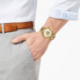 Versace Palazzo Empire White Dial Two Tone Steel Strap Watch for Men - VERD00418 Buy Now By Versace