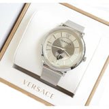 Versace V-Circle Silver Dial Silver Mesh Bracelet Watch for Men - VBQ060017 Buy Now By Versace