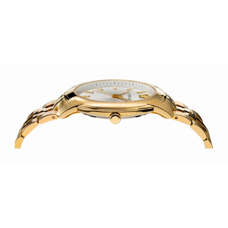 Versace V-Urban Quartz White Dial Gold Steel Strap Watch For Men - VELQ00719 Buy Now By Versace