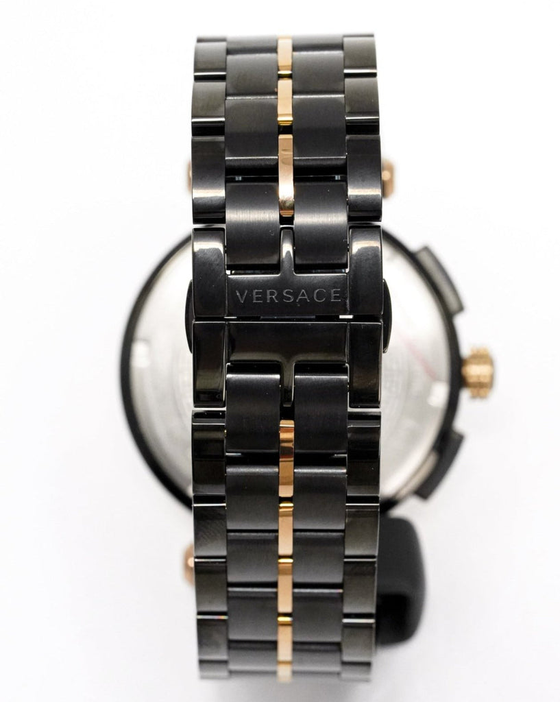 Versace Aion Chronograph Black Dial Grey Steel Strap Watch for Men - VBR050017 Buy Now By Versace