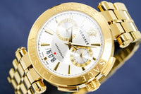 Versace V Racer Chronograph White Dial Gold Steel Strap Watch for Men - VBR060017 Buy Now By Versace