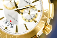 Versace V Racer Chronograph White Dial Gold Steel Strap Watch for Men - VBR060017 Buy Now By Versace