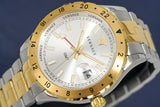 Versace Hellenyium GMT Silver Dial Two Tone Steel Strap Watch for Men - V11030015