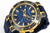 Versace V Extreme Chronograph Blue & Gold Tone Dial Blue Rubber Strap Watch for Men - VCN010017 Buy Now By Versace