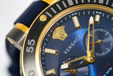 Versace V Extreme Chronograph Blue & Gold Tone Dial Blue Rubber Strap Watch for Men - VCN010017 Buy Now By Versace