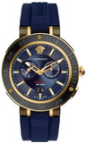 Versace V Extreme Chronograph Blue & Gold Tone Dial Blue Rubber Strap Watch for Men - VCN010017 Buy Now By Versace
