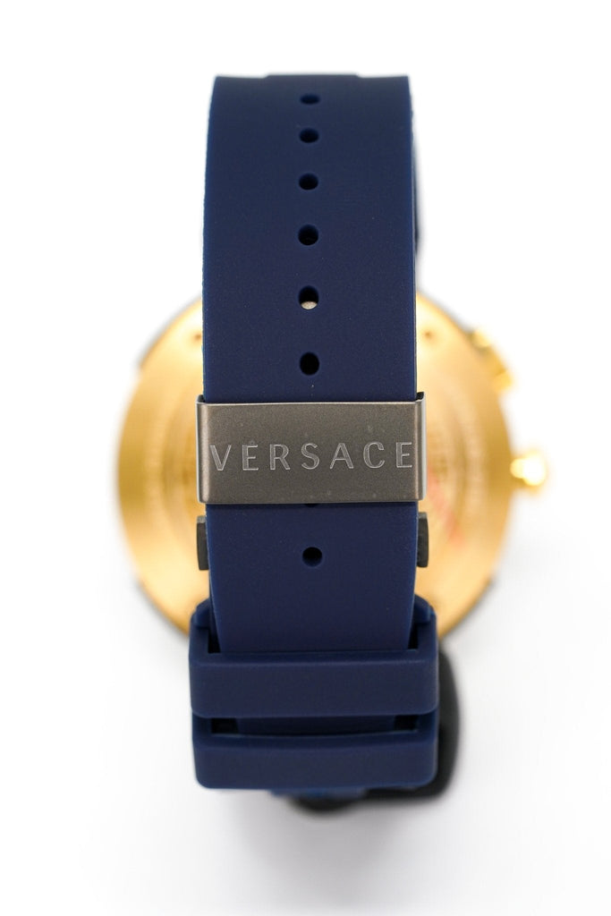 Versace V Extreme Chronograph Blue & Gold Tone Dial Blue Rubber Strap Watch for Men - VCN010017 Buy Now By Versace