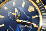 Versace V Extreme Chronograph Blue & Gold Tone Dial Blue Rubber Strap Watch for Men - VCN010017 Buy Now By Versace
